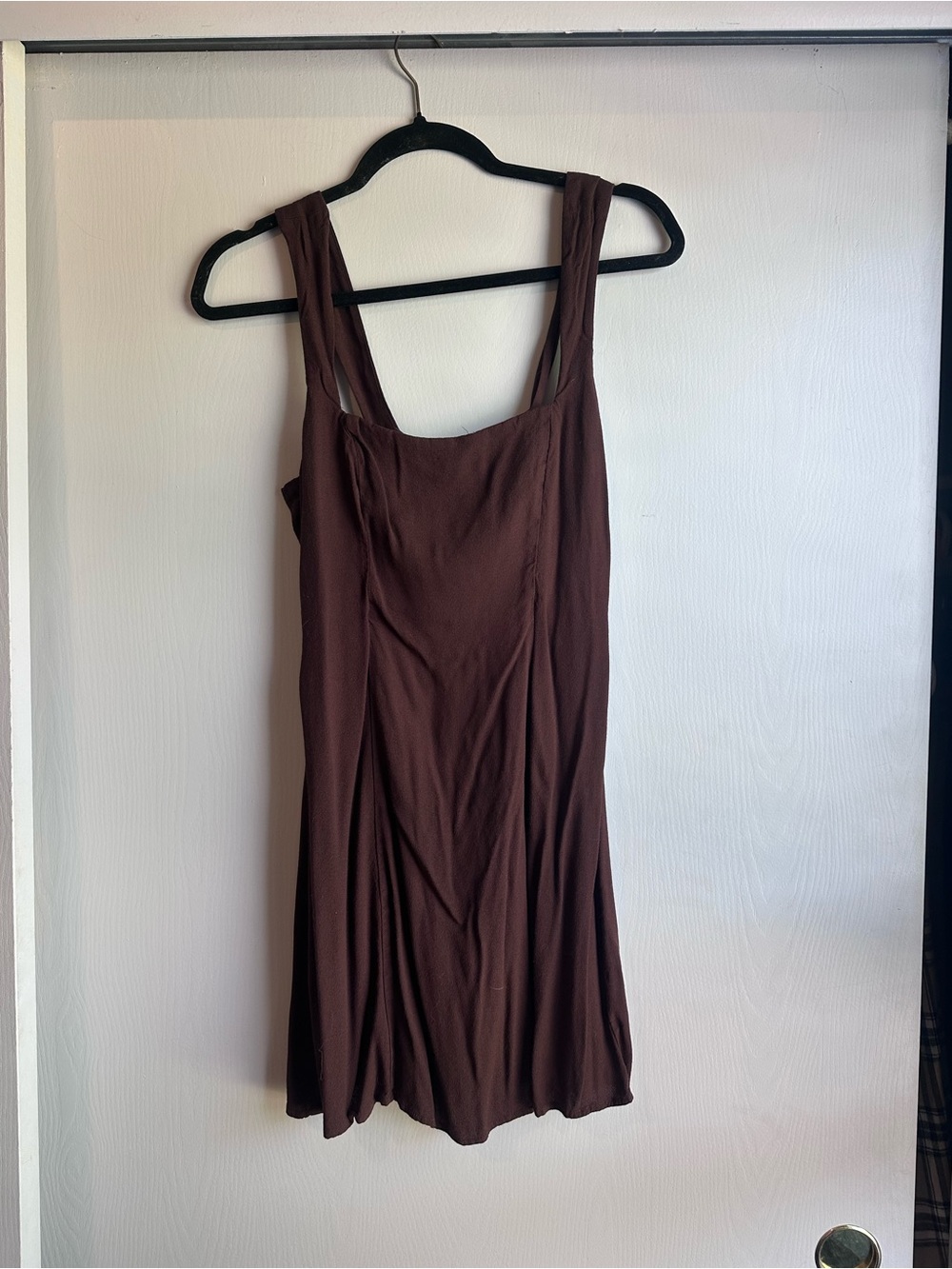 REVOLVE Brown Scoop Neck linen Mini Dress worn once